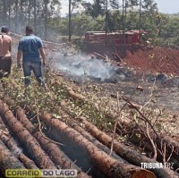 Defesa Civil e Corpo de Bombeiros contêm princípio de incêndio em distrito de Santa Helena