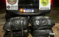 BPFRON e PF apreendem 45,6 Kg de maconha tipo capulho no "Porto do Lixão" em foz do Iguaçu