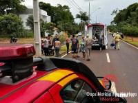 Acidente entre duas motos no bairro Cidade Nova deixa dois feridos