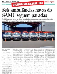 Seis ambulâncias novas do SAMU seguem paradas