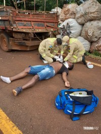 Siate socorre motociclista após colisão na região do Bairro Cidade Nova