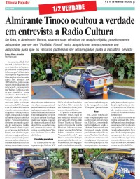 Almirante Tinoco ocultou a verdade em entrevista a Radio Cultura