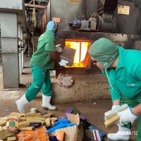 PF realiza operação para destruição de mais de 4,5 toneladas de entorpecentes