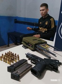 GM prende um com pistola 9mm e bloqueador de sinal após perseguição durante a madrugada