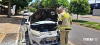 Incêndio a veículo na Av. Safira mobiliza o Corpo de Bombeiros