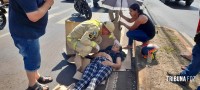 Motociclista fica gravemente ferida após colisão na Av. Felipe Wandscheer