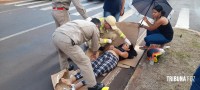 Motociclista fica gravemente ferida após colisão na Av. Felipe Wandscheer