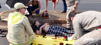 Motociclista fica gravemente ferida após colisão na Av. Felipe Wandscheer