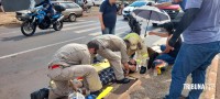 Motociclista fica gravemente ferida após colisão na Av. Felipe Wandscheer