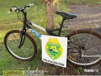 Bicicleta encontrada pela PM aguarda ser devolvida ao proprietário em Santa Helena