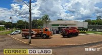 Incêndio atinge agência do Sicredi em distrito de Santa Helena e mobiliza equipes de emergência