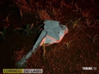 Veículo aquaplana e colide com caminhão na PR-495 em Santa Helena