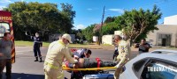 Motociclista fica gravemente ferido após colisão na Av. Felipe Wandscheer