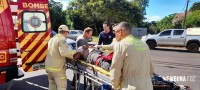 Motociclista fica gravemente ferido após colisão na Av. Felipe Wandscheer