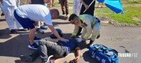 Motociclista fica gravemente ferido após colisão na Av. Felipe Wandscheer