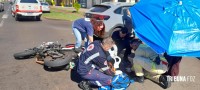 Motociclista fica gravemente ferido após colisão na Av. Felipe Wandscheer