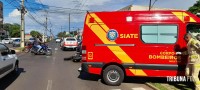 Motociclista fica gravemente ferido após colisão na Av. Felipe Wandscheer