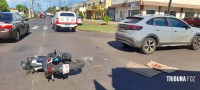 Motociclista fica gravemente ferido após colisão na Av. Felipe Wandscheer