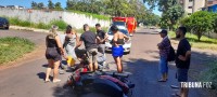 Motociclista é socorrida pelo Siate após colisão na Vila Yolanda