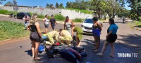 Motociclista é socorrida pelo Siate após colisão na Vila Yolanda