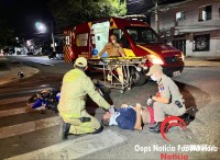 Motociclista fica ferido após acidente no cruzamento das ruas Gramado e Taubaté 