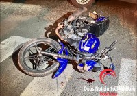 Motociclista fica ferido após acidente no cruzamento das ruas Gramado e Taubaté 