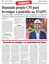 Deputado propõe CPI para investigar a podridão na ITAIPU