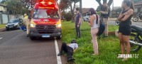 Motociclista é socorrido pelo Siate na Av. Javier Koelbel