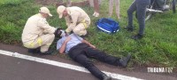 Motociclista é socorrido pelo Siate na Av. Javier Koelbel