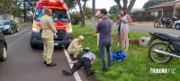 Motociclista é socorrido pelo Siate na Av. Javier Koelbel