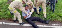 Motociclista é socorrido pelo Siate na Av. Javier Koelbel