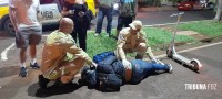 Motociclista é socorrido pelo Siate após colisão na Av. Javier Koelbel