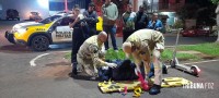 Motociclista é socorrido pelo Siate após colisão na Av. Javier Koelbel