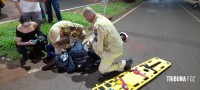 Motociclista é socorrido pelo Siate após colisão na Av. Javier Koelbel