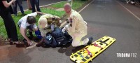Motociclista é socorrido pelo Siate após colisão na Av. Javier Koelbel