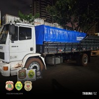 PF e forças estaduais apreendem embarcação e caminhão com cigarros contrabandeados em São Miguel do Iguaçu