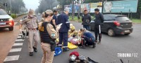 Siate socorre passageira de moto após colisão na Av. General Meira