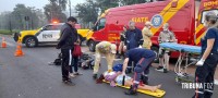 Siate socorre passageira de moto após colisão na Av. General Meira