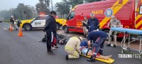 Siate socorre passageira de moto após colisão na Av. General Meira