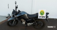 Polícia Militar recupera motocicleta com alerta de roubo no centro de Foz do Iguaçu