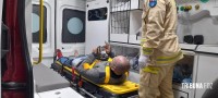 Motociclista é socorrido pelo Siate após colisão na Av. Javier Koelbel