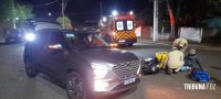 Motociclista é socorrido pelo Siate após colisão na Av. Javier Koelbel