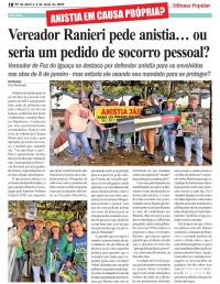 Vereador Ranieri pede anistia… ou seria um pedido de socorro pessoal?