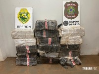 BPFRON e NEPOM apreende 445 Kg de maconha no porto lixão em Foz do Iguaçu