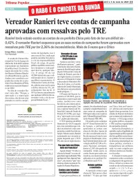Vereador Ranieri teve contas de campanha aprovadas com ressalvas pelo TRE