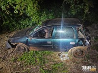 Capotamento é registrado na PR-495 entre Missal e Medianeira