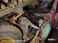 Homem morre após colidir na traseira de caminhão carregado com toras entre Santa Helena e Diamante do Oeste