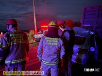 Homem morre após colidir na traseira de caminhão carregado com toras entre Santa Helena e Diamante do Oeste
