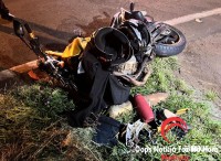 Acidente entre motocicleta e carro deixa duas vítimas em estado gravíssimo na BR-277