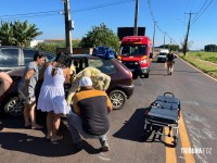 Colisão entre dois veículos na marginal da BR-277 deixa duas pessoas feridas em Foz do Iguaçu